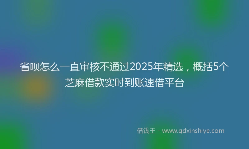 省呗怎么一直审核不通过2025年精选，概括5个芝麻借款实时到账速借平台