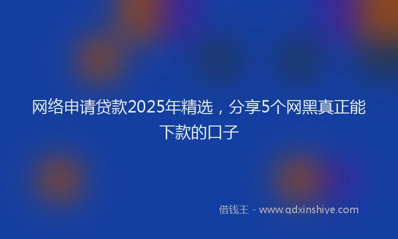 网络申请贷款2025年精选，分享5个网黑真正能下款的口子