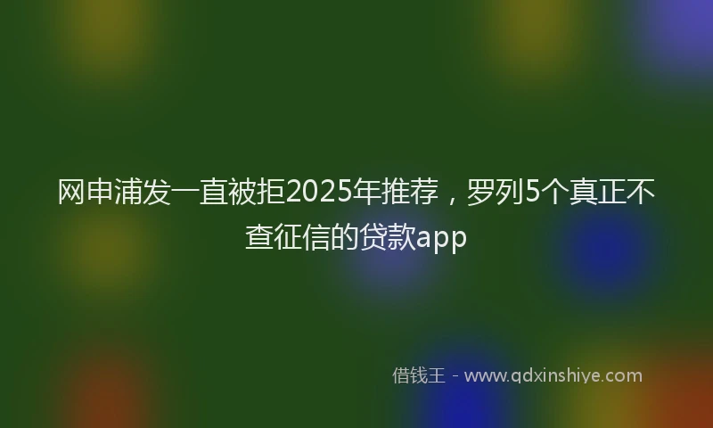 网申浦发一直被拒2025年推荐，罗列5个真正不查征信的贷款app
