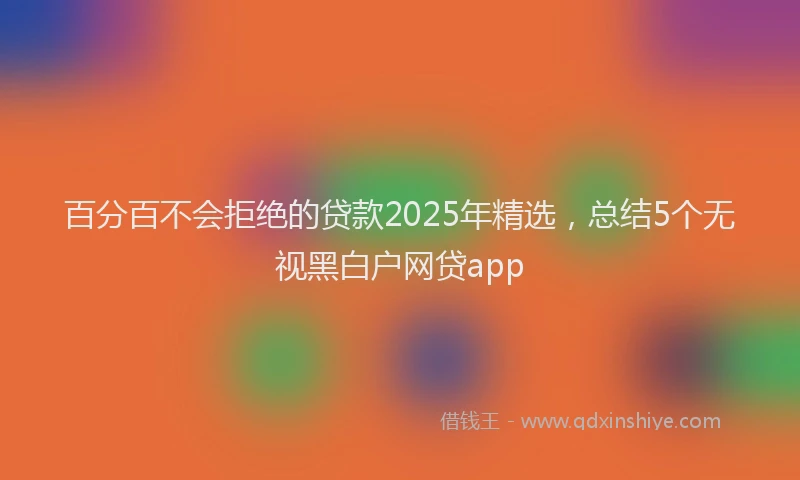 百分百不会拒绝的贷款2025年精选，总结5个无视黑白户网贷app