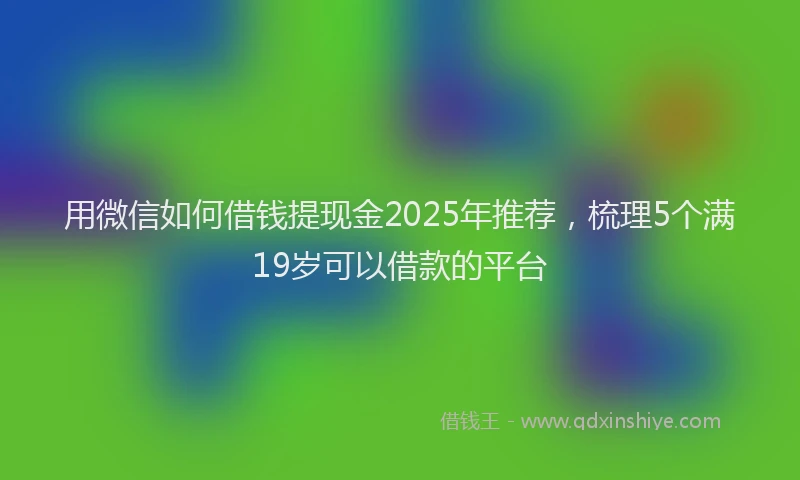 用微信如何借钱提现金2025年推荐，梳理5个满19岁可以借款的平台