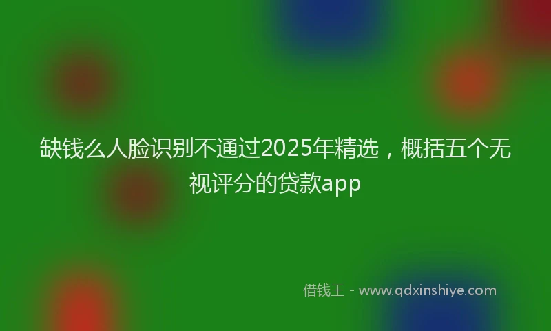 缺钱么人脸识别不通过2025年精选，概括五个无视评分的贷款app