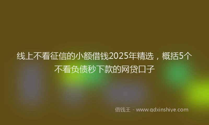 线上不看征信的小额借钱2025年精选，概括5个不看负债秒下款的网贷口子