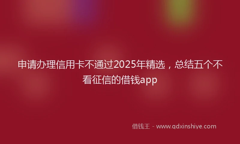 申请办理信用卡不通过2025年精选，总结五个不看征信的借钱app