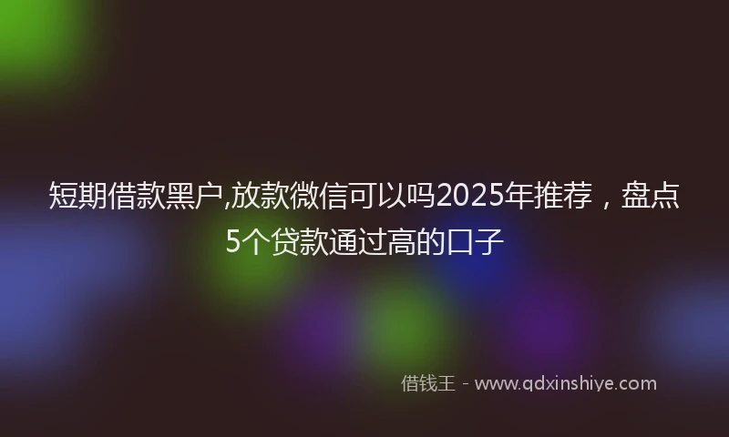 短期借款黑户,放款微信可以吗2025年推荐，盘点5个贷款通过高的口子