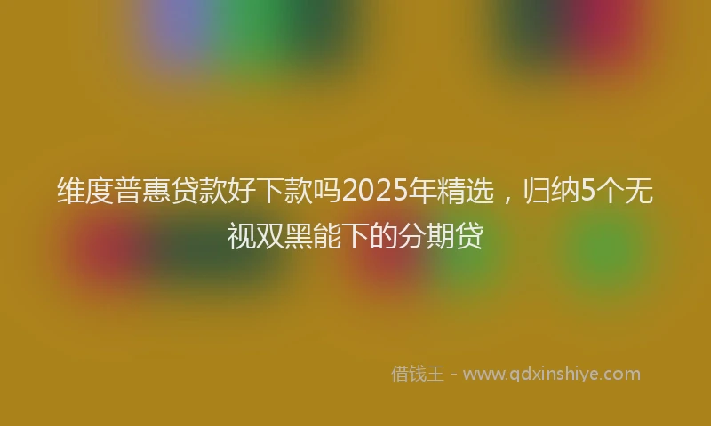 维度普惠贷款好下款吗2025年精选，归纳5个无视双黑能下的分期贷
