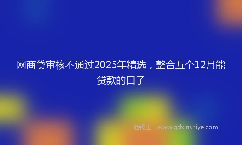 网商贷审核不通过2025年精选，整合五个12月能贷款的口子
