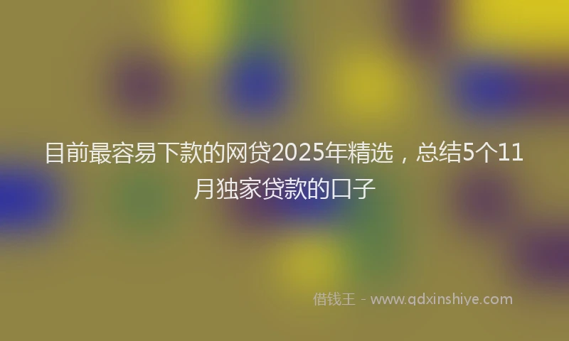 目前最容易下款的网贷2025年精选，总结5个11月独家贷款的口子