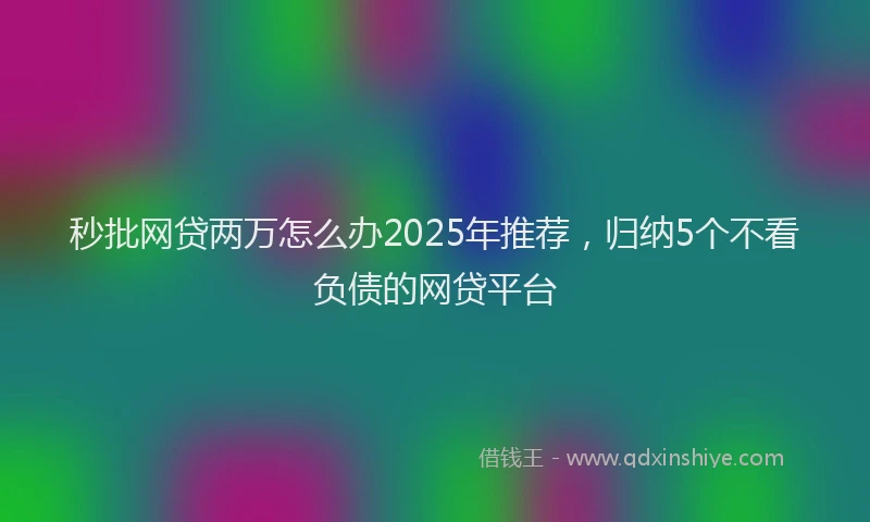秒批网贷两万怎么办2025年推荐，归纳5个不看负债的网贷平台