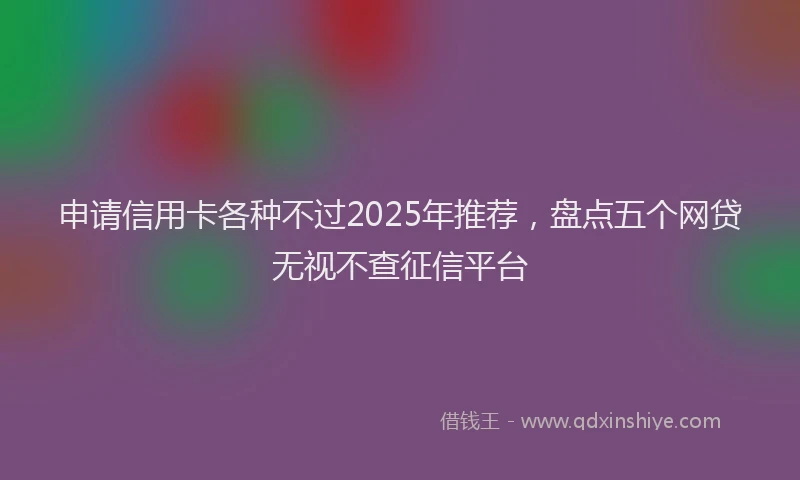 申请信用卡各种不过2025年推荐，盘点五个网贷无视不查征信平台