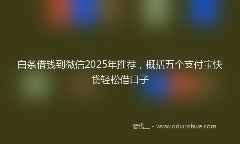 白条借钱到微信2025年推荐，概括五个支付宝快贷轻松借口子