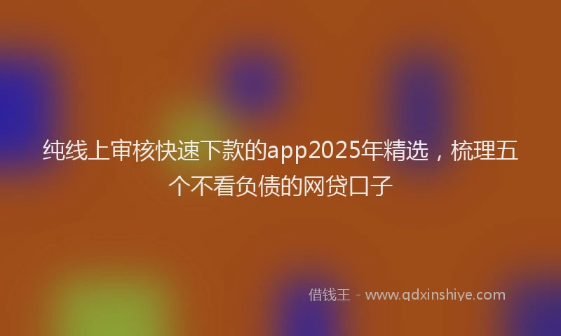 纯线上审核快速下款的app2025年精选，梳理五个不看负债的网贷口子