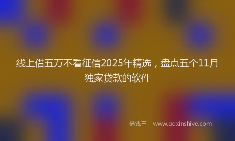 线上借五万不看征信2025年精选，盘点五个11月独家贷款的软件