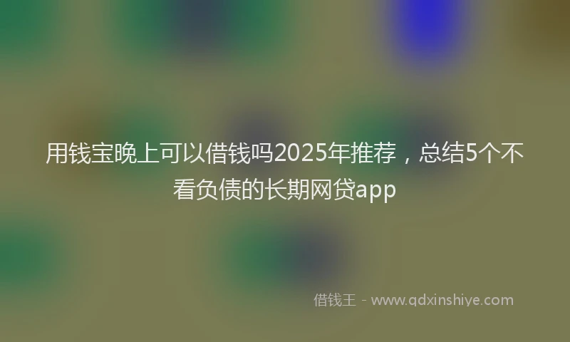 用钱宝晚上可以借钱吗2025年推荐，总结5个不看负债的长期网贷app