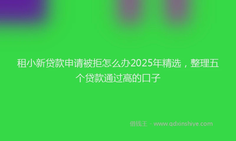 租小新贷款申请被拒怎么办2025年精选，整理五个贷款通过高的口子