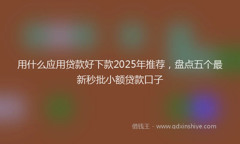 用什么应用贷款好下款2025年推荐，盘点五个最新秒批小额贷款口子