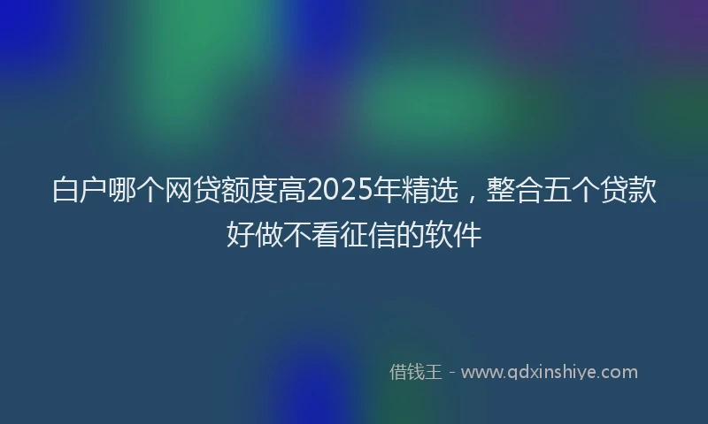 白户哪个网贷额度高2025年精选，整合五个贷款好做不看征信的软件