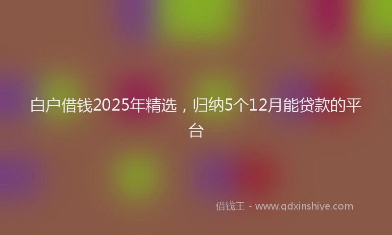 白户借钱2025年精选，归纳5个12月能贷款的平台