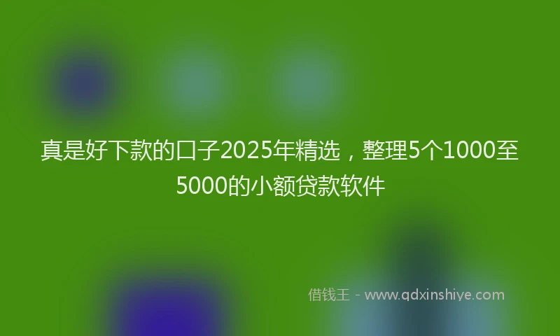 真是好下款的口子2025年精选，整理5个1000至5000的小额贷款软件