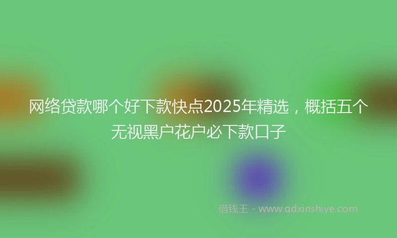 网络贷款哪个好下款快点2025年精选，概括五个无视黑户花户必下款口子