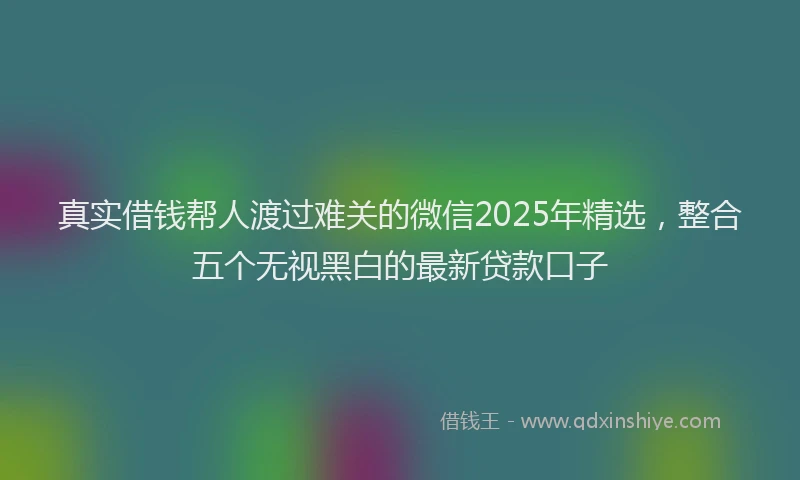 真实借钱帮人渡过难关的微信2025年精选，整合五个无视黑白的最新贷款口子