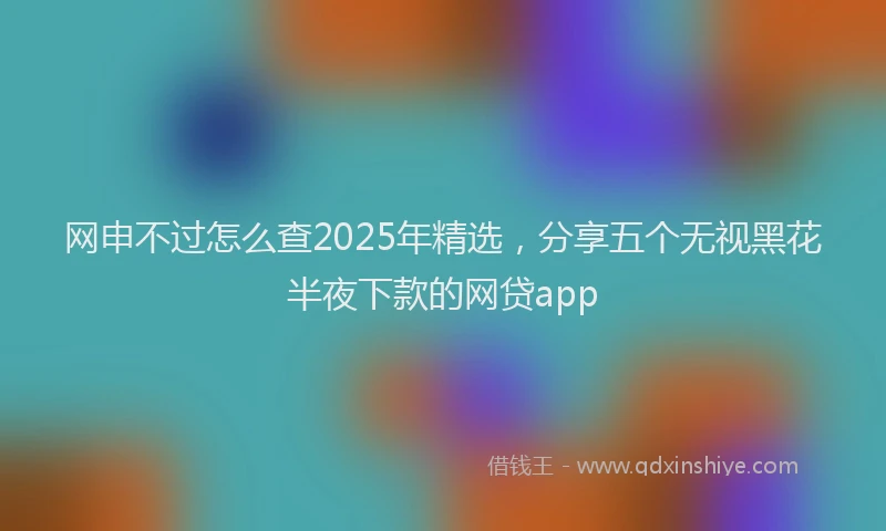 网申不过怎么查2025年精选，分享五个无视黑花半夜下款的网贷app