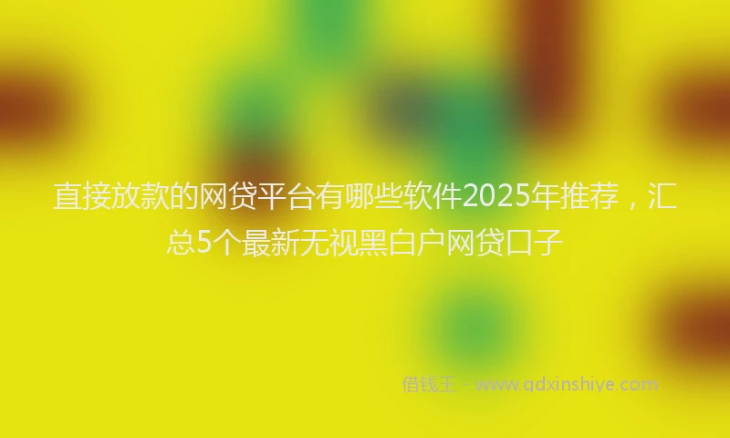 直接放款的网贷平台有哪些软件2025年推荐，汇总5个最新无视黑白户网贷口子