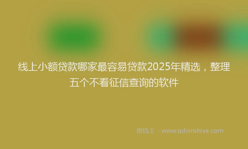 线上小额贷款哪家最容易贷款2025年精选，整理五个不看征信查询的软件
