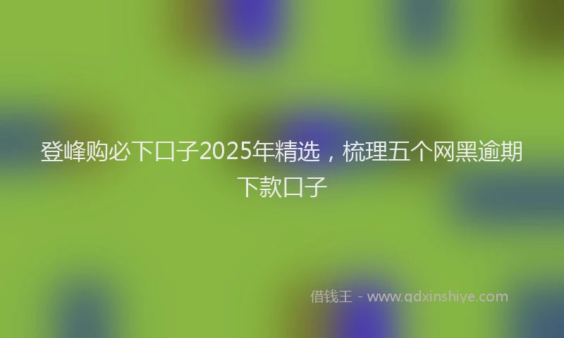 登峰购必下口子2025年精选，梳理五个网黑逾期下款口子