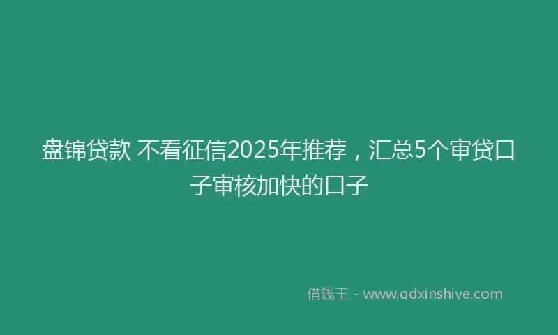盘锦贷款 不看征信2025年推荐，汇总5个审贷口子审核加快的口子