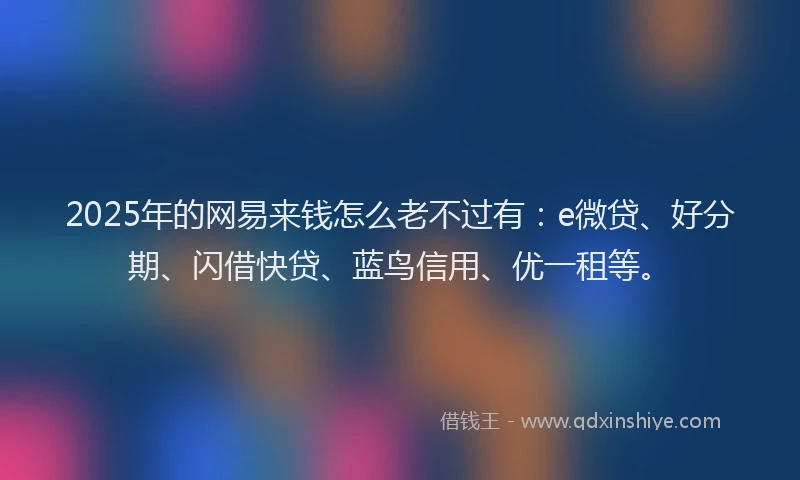 2025年的网易来钱怎么老不过有：e微贷、好分期、闪借快贷、蓝鸟信用、优一租等。