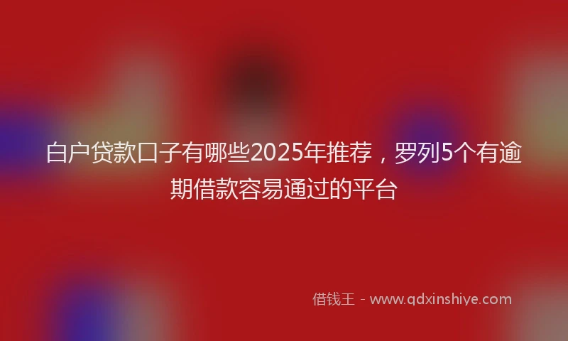 白户贷款口子有哪些2025年推荐，罗列5个有逾期借款容易通过的平台