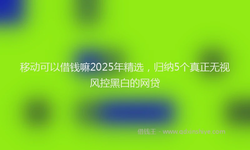移动可以借钱嘛2025年精选，归纳5个真正无视风控黑白的网贷