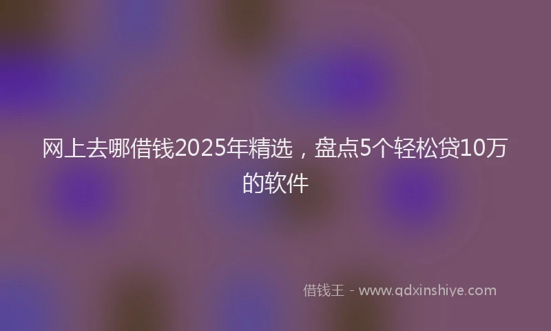 网上去哪借钱2025年精选，盘点5个轻松贷10万的软件