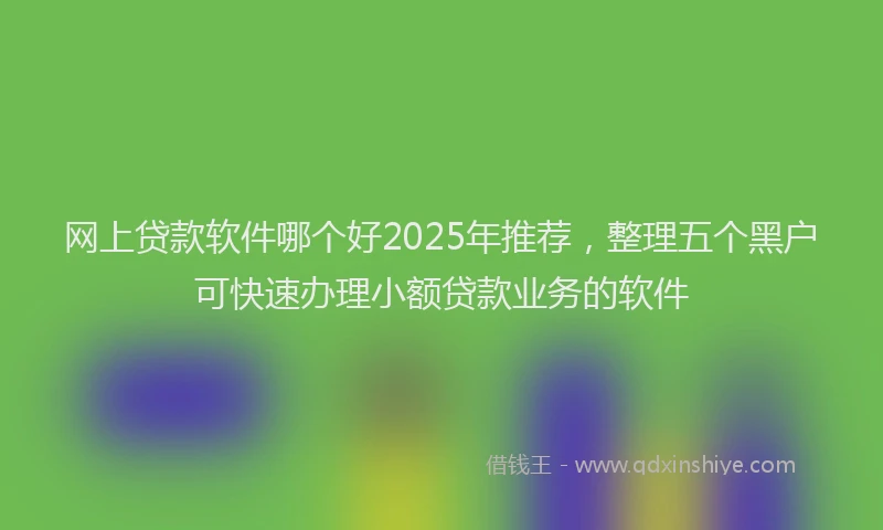 网上贷款软件哪个好2025年推荐，整理五个黑户可快速办理小额贷款业务的软件