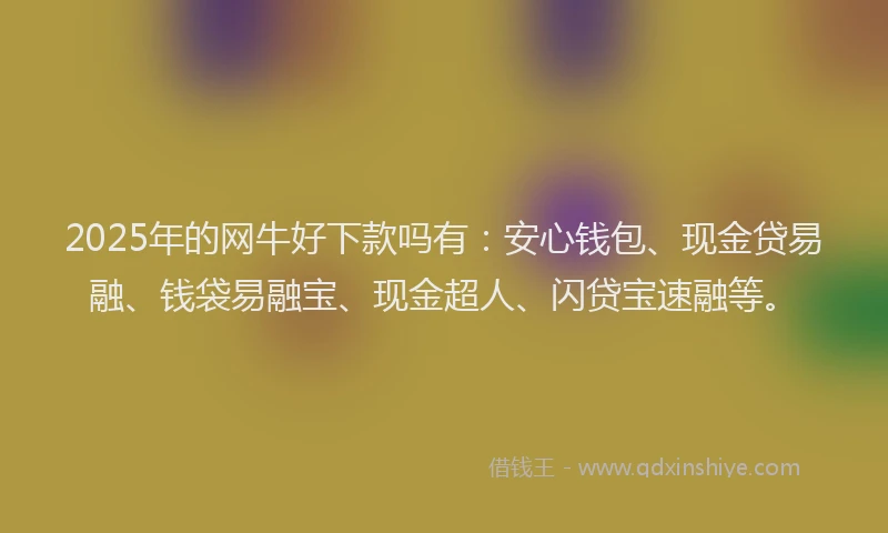 2025年的网牛好下款吗有：安心钱包、现金贷易融、钱袋易融宝、现金超人、闪贷宝速融等。