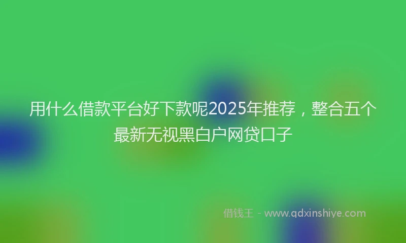 用什么借款平台好下款呢2025年推荐，整合五个最新无视黑白户网贷口子