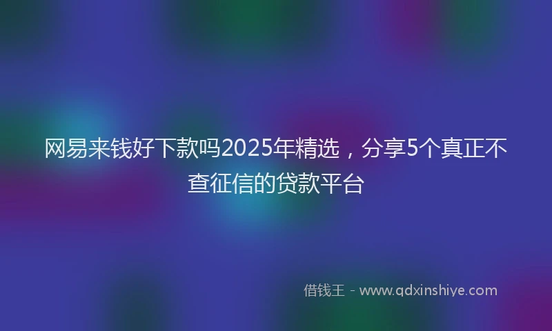 网易来钱好下款吗2025年精选，分享5个真正不查征信的贷款平台