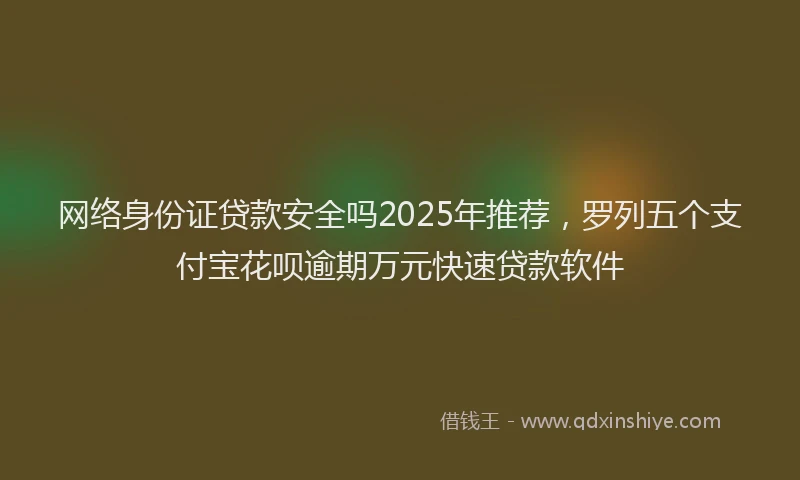 网络身份证贷款安全吗2025年推荐，罗列五个支付宝花呗逾期万元快速贷款软件