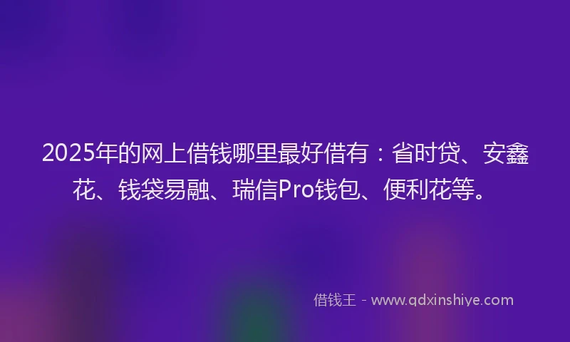 2025年的网上借钱哪里最好借有：省时贷、安鑫花、钱袋易融、瑞信Pro钱包、便利花等。