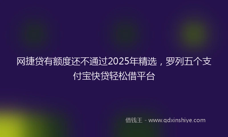 网捷贷有额度还不通过2025年精选，罗列五个支付宝快贷轻松借平台