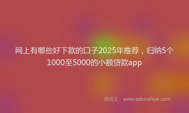 网上有哪些好下款的口子2025年推荐，归纳5个1000至5000的小额贷款app