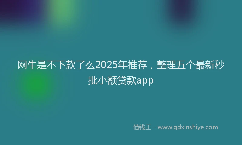 网牛是不下款了么2025年推荐，整理五个最新秒批小额贷款app