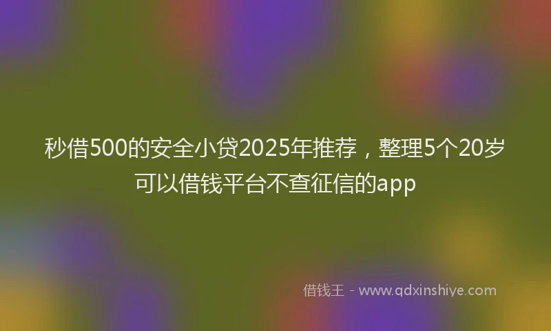 秒借500的安全小贷2025年推荐，整理5个20岁可以借钱平台不查征信的app