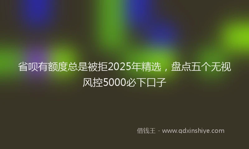 省呗有额度总是被拒2025年精选，盘点五个无视风控5000必下口子