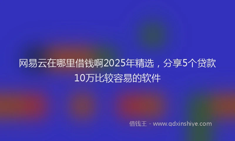 网易云在哪里借钱啊2025年精选，分享5个贷款10万比较容易的软件