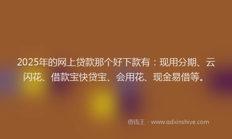 2025年的网上贷款那个好下款有：现用分期、云闪花、借款宝快贷宝、会用花、现金易借等。