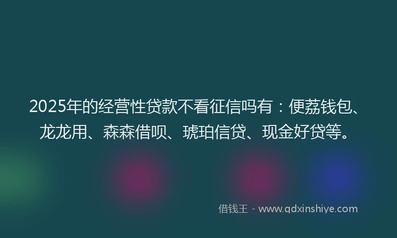 2025年的经营性贷款不看征信吗有：便荔钱包、龙龙用、森森借呗、琥珀信贷、现金好贷等。