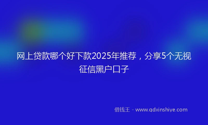 网上贷款哪个好下款2025年推荐，分享5个无视征信黑户口子