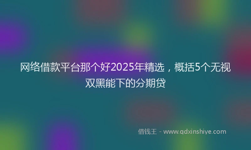 网络借款平台那个好2025年精选，概括5个无视双黑能下的分期贷
